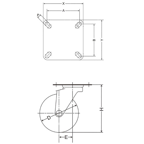 D：75㎜　　　H：93㎜\nA×B：55×42㎜\nX×Y：70×58㎜（厚み：2.5㎜）\nE：34㎜