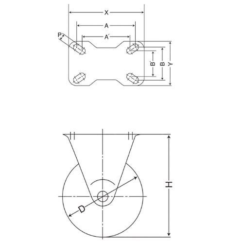 D：150㎜　　　H：190㎜\nA×B：112×53㎜　　A'×B'：100×56㎜\nX×Y：140×80㎜　　　P：11.0㎜
