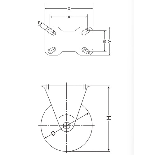 D：100㎜　　　H：122㎜\nA×B：82×40mm\nX×Y：100×58mm(厚み：2.3㎜)\nP：8.8㎜