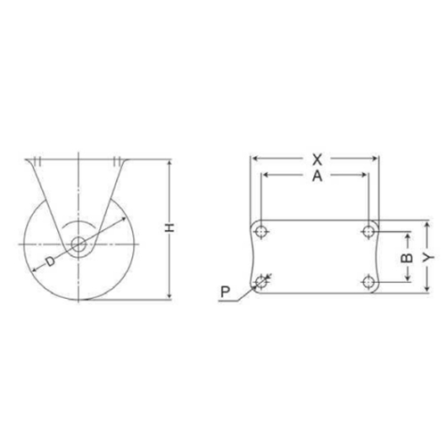 ※本商品は2つ穴タイプです。\nD：25㎜　　　H：35㎜\nA：29㎜　　X×Y：37×19㎜\nP：4.2㎜