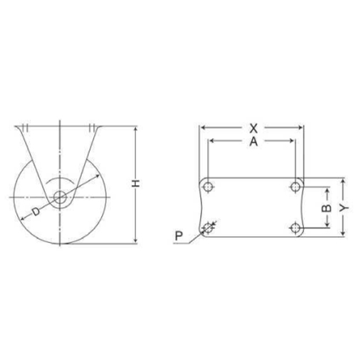 D：75㎜　　　H：90㎜\nA×B：55×42㎜　　X×Y：70×66㎜\nP：8.8㎜