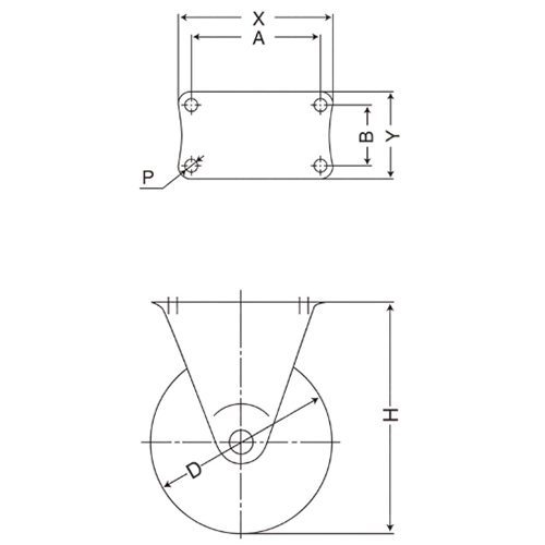 D：40㎜　　　H：56㎜\nA×B：45×25㎜　　X×Y：55×40㎜\nP：5.2㎜