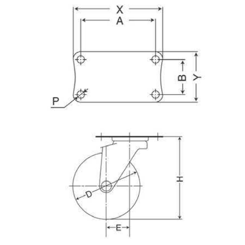 D：40㎜　　　H：56㎜\nA×B：44×27㎜　　X×Y：55×38㎜\nP：5.2㎜　　　E：20㎜