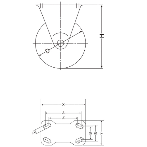 D:150mm　　　H：190㎜\nA×B：112×53㎜　　A'×B’：100×56㎜\nX×Y：140×80㎜　　　P：11.0㎜