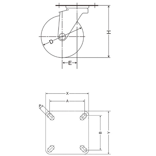 D：75㎜　　　H：93㎜\nA×B：55×42㎜　　X×Y：70×58㎜\nP：8.8㎜　　E：25㎜