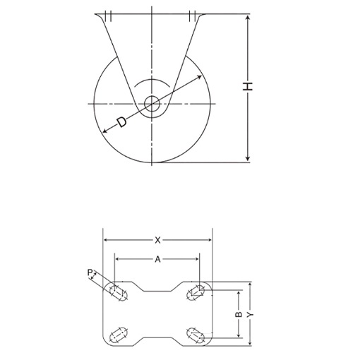 D：50㎜　　　H：65㎜\nA×B：45×25㎜　　X×Y：58×44㎜\nP：6.5㎜