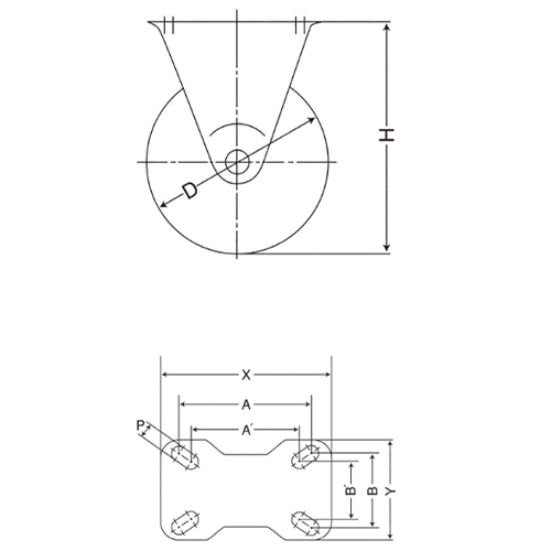 D：100㎜　　　H：130㎜\nA×B：90×50㎜　　A'×B'：80×45㎜\nX×Y：110×70㎜　　　P：10.5㎜