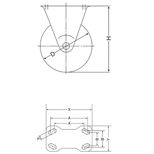 D：150㎜　　　H：190㎜\nA×B：112×53㎜　　A'×B'：100×56㎜\nX×Y：140×80㎜　　　P：11㎜