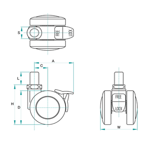 H：47㎜　　　D：40㎜　　　W：41.5㎜\nS：14㎜　　　L：15㎜　　　\nＡ：44㎜　　　Ｃ：15㎜