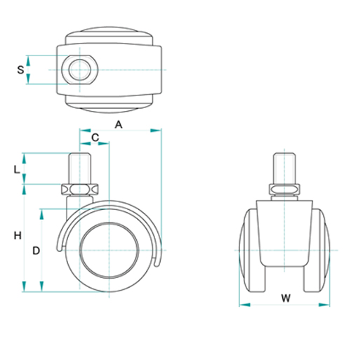 H：52㎜　　　D：40㎜　　　W：41.5㎜\nS：14㎜　　　L：15㎜\nA：37.5㎜　　　C：13.5㎜\n