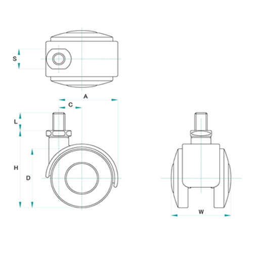 H：65㎜　　　D：50㎜　　　W：48㎜\nS：17㎜　　　L：15㎜\nA：47.5㎜　　　C：18.5㎜