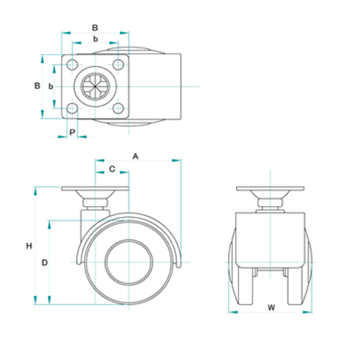 H：70㎜　　　D：50㎜　　　W：47㎜\nB：38×38㎜　　　ｂ：26×26㎜\nＰ：6㎜　　　Ａ：48㎜　　　Ｃ：19㎜