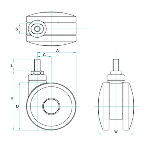 H：125㎜　　　D：100㎜　　　W：72㎜\nS：21㎜　　　L：25㎜\nA：78㎜　　　C：28㎜
