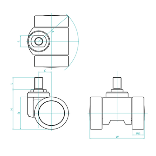 H：81㎜　　　D：66㎜　　　W：106㎜\nS：23㎜　　　L：25㎜\nA：77.3㎜　　　C：25㎜