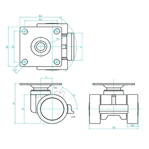 H：91㎜　　　D：66㎜　　　W：106㎜\nB：90×90㎜　　　ｂ：71×71㎜\nＰ：11㎜　　　Ａ：77.3㎜　　　Ｃ：25㎜