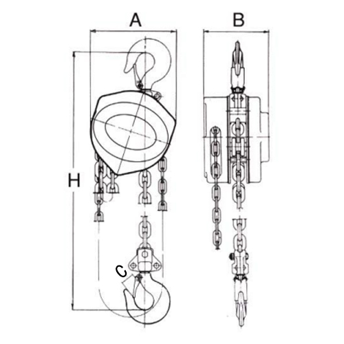 A：101mm　B：102mm　C：22mm　H：260mm