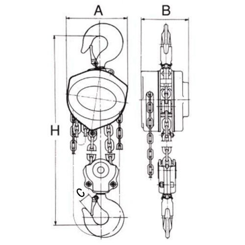 A：147mm　B：130mm　C：36mm　H：450mm