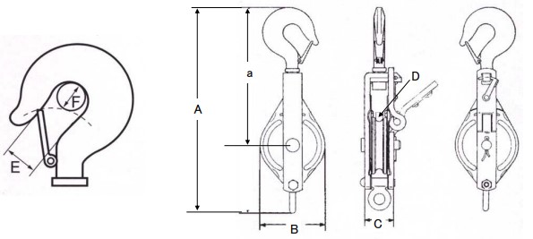 A：345　B：112　C：50　D：14\na：235　E：26　F：18\n(単位mm)