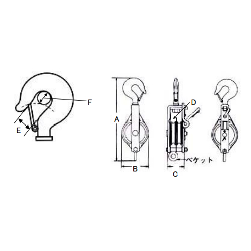 A：465　B：168　C：105　D：20\nE：32　F：28\n(単位mm)