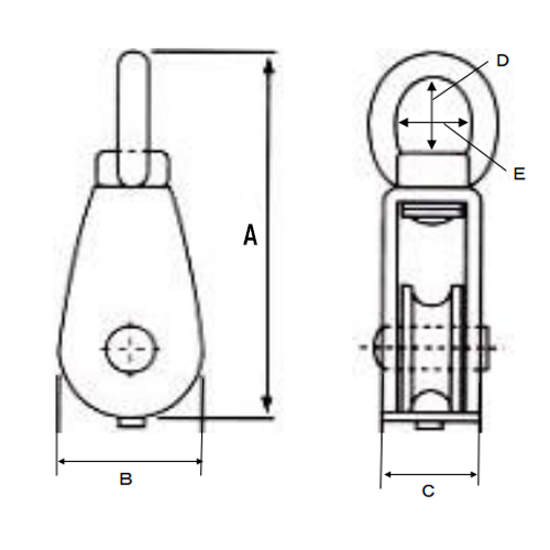 A：73mm　B：25mm　C：17mm　D：17mm　E：13mm