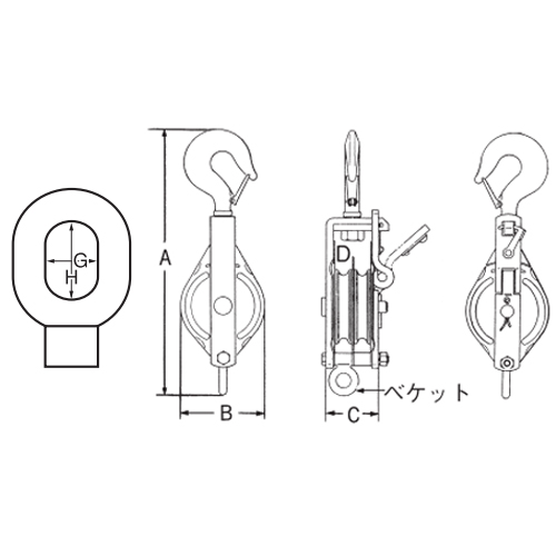 A：575、B：205、C：130、D：25\nG：40、H：55\n(単位mm)