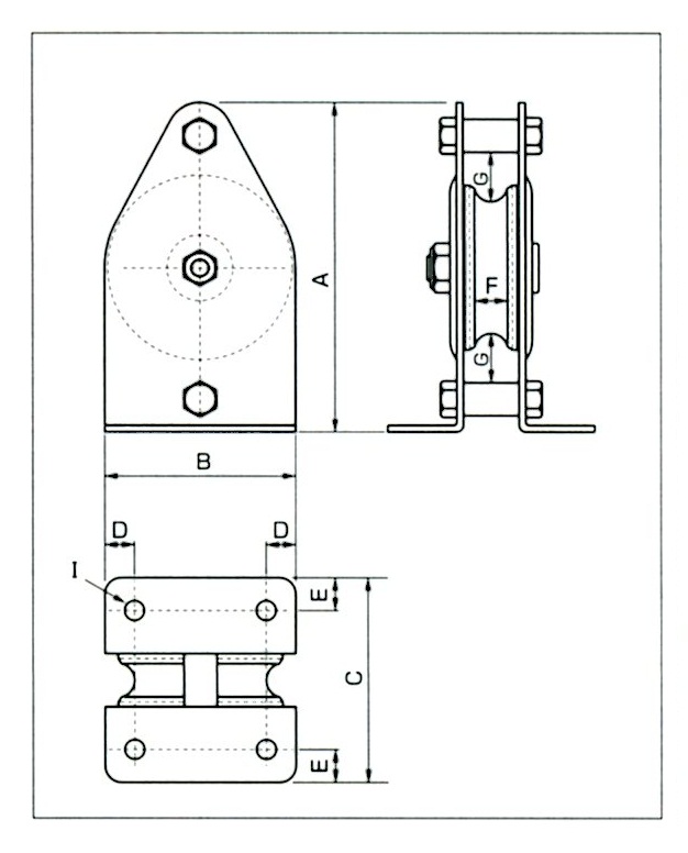 EA987HS-6｜50mm/125kg 縦型固定滑車(1車/ﾍﾞｱﾘﾝｸﾞ)のページ -