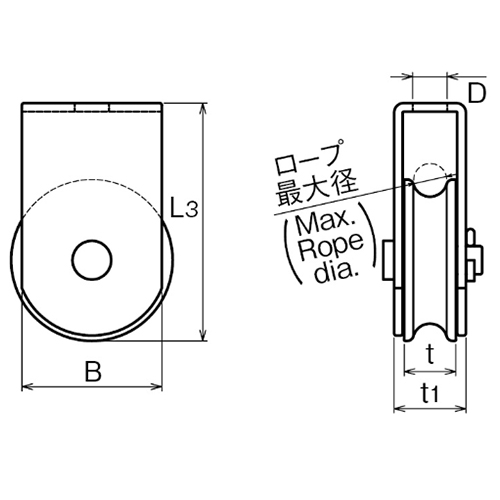 D：19.2㎜　　　L3：132㎜　　　D1：78㎜\nB：90㎜　　　ｔ：28㎜　　　ｔ1：37.5㎜