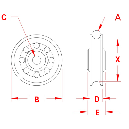 A：7.9mm　　　B：44㎜　　　C：6.3㎜\nD：11.1㎜　　　E：16.5㎜　　　X：36.5㎜