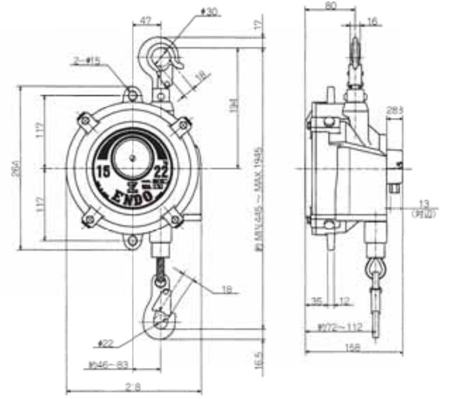 EA987ZB-30｜22.0-30.0㎏/1.5m スプリングバランサーのページ