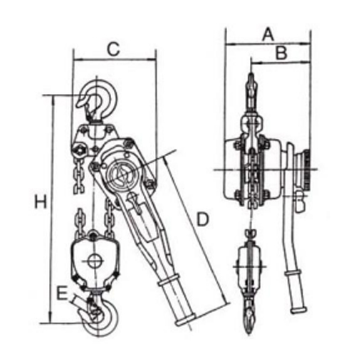 A：205　B：116　C：280\nD：380　E：43　H：610\n(単位mm)