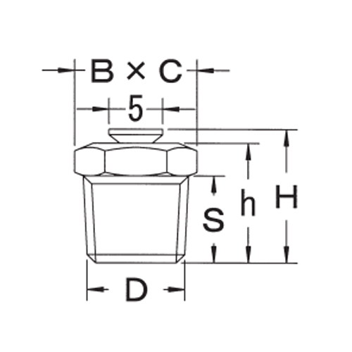 D：R1/4”　　　H：17.5mm　　　h：16mm\nS：11mm　　　B×C：14mm