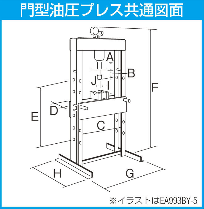 EA993BY-10｜10 ton 門型油圧プレス(卓上型)のページ