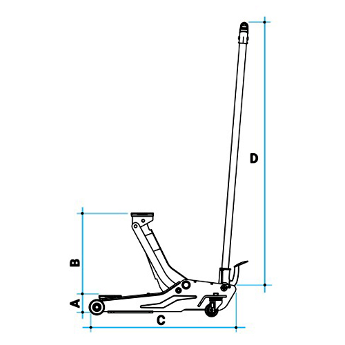 Ａ：95mm　　　 Ｂ：500mm\nＣ：720mm　　　Ｄ：1200mm