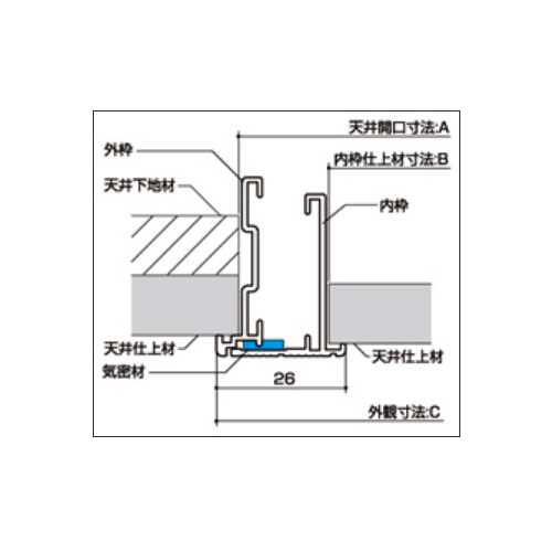 EA997LA-26｜455x455mm 天井点検口(ｱﾙﾐ製)のページ -