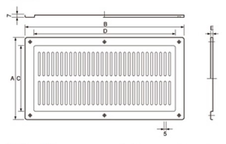 A：163mm、B：313mm、C：122mm、D：272mm、E：5mm