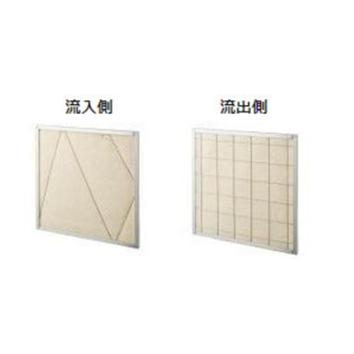 流入側：ろ材はこちらの面から交換できます。\n流出側：ろ材はこちらの面から交換できません。