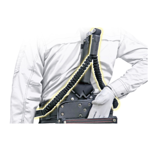 ロープの分岐が上側にあるため、道具が取り出しやすい