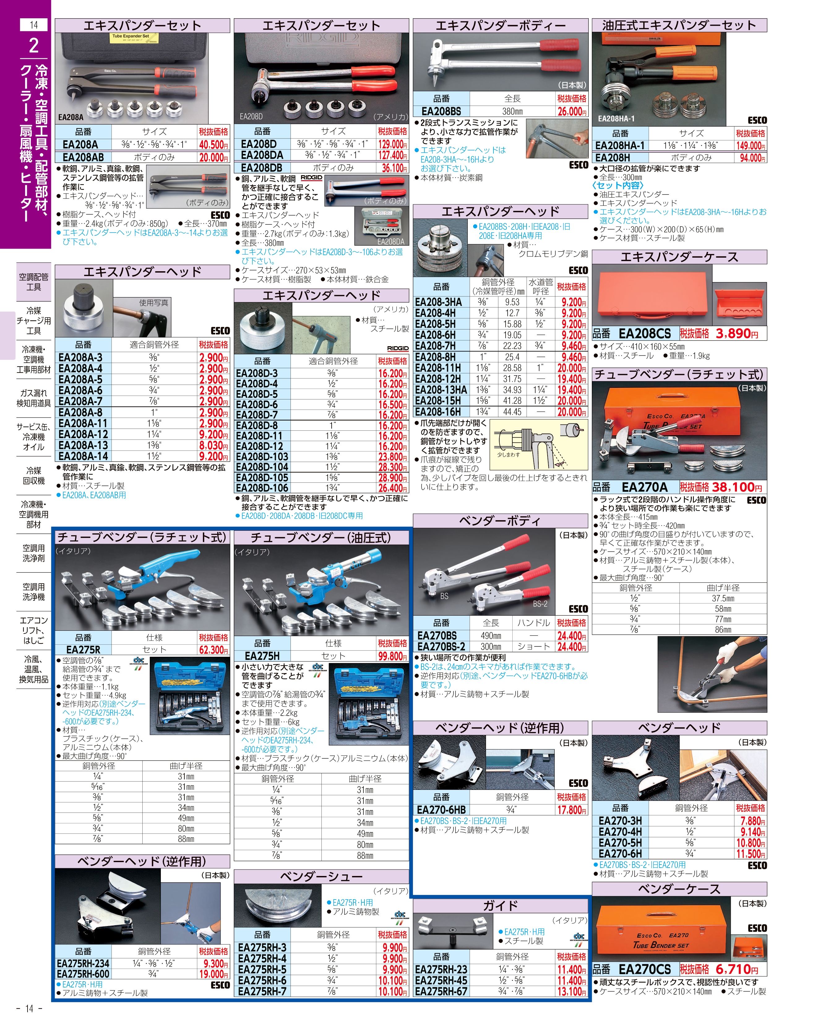 エスコ便利カタログ14ページ