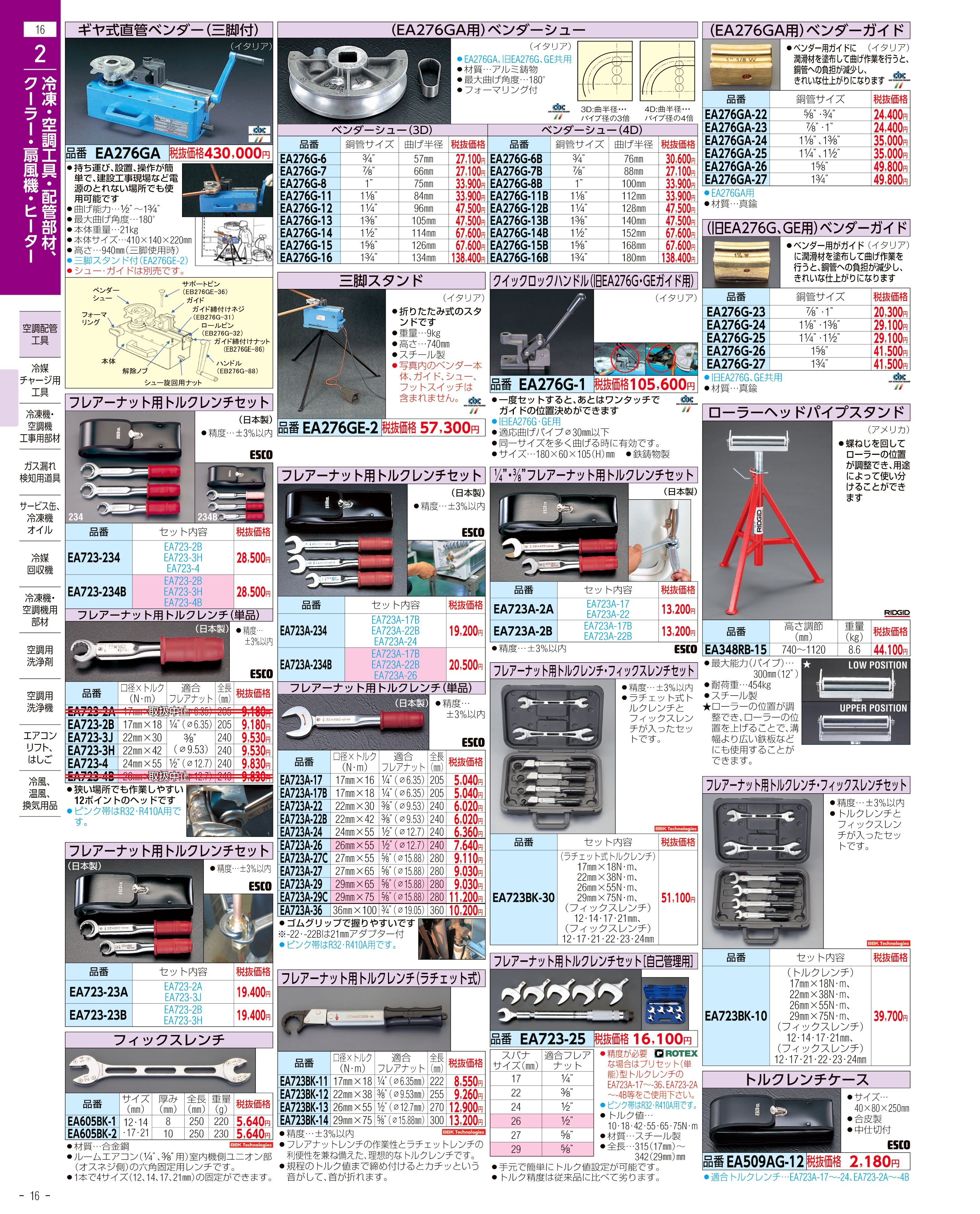 エスコ便利カタログ16ページ