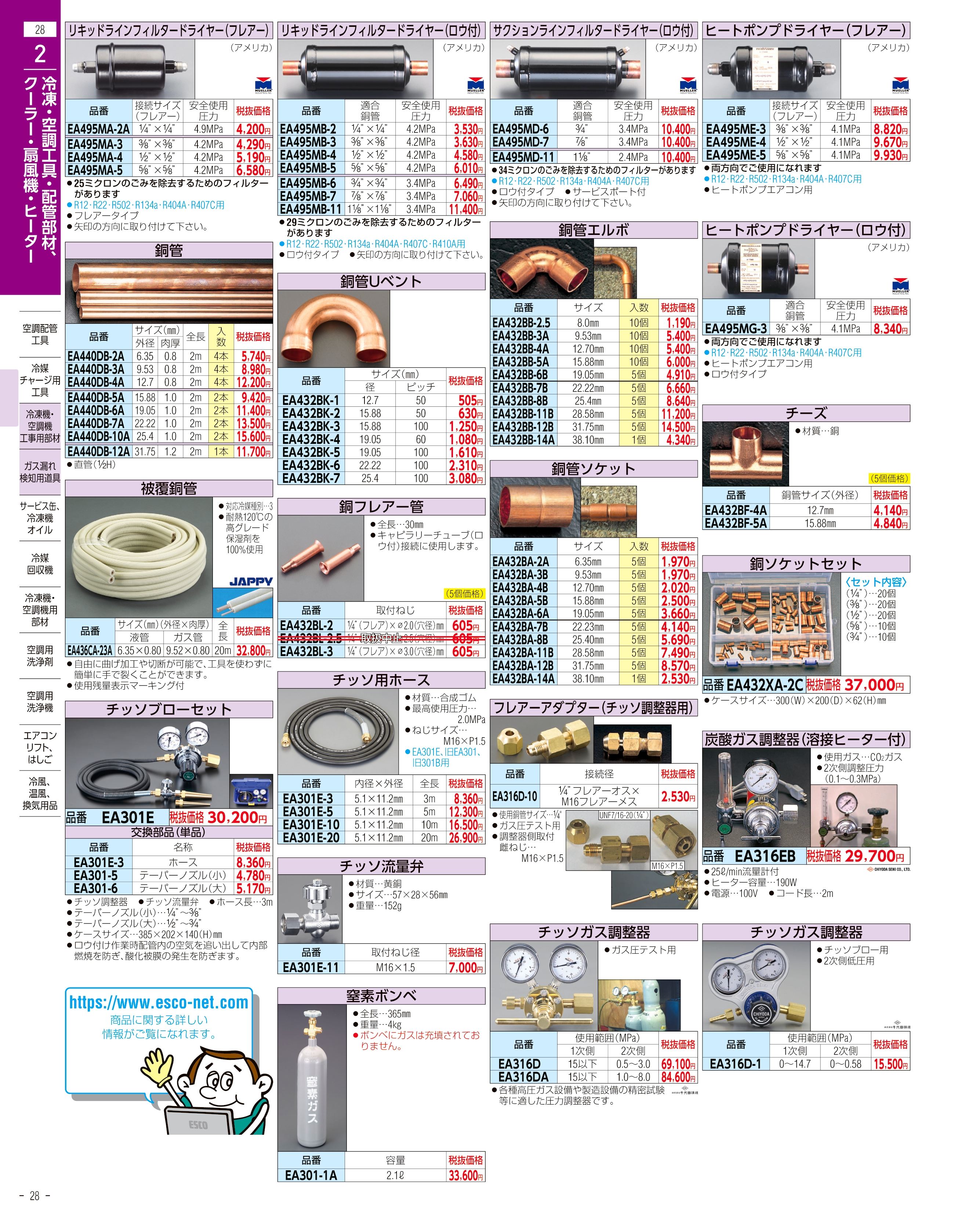 エスコ便利カタログ28ページ