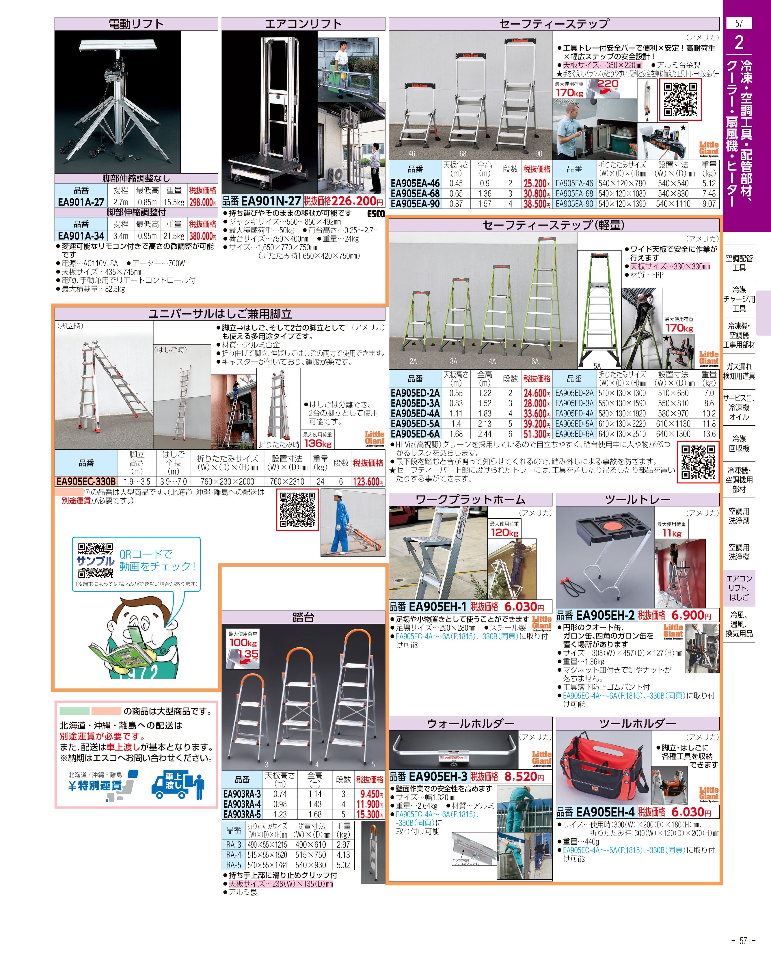 エスコ便利カタログ57ページ