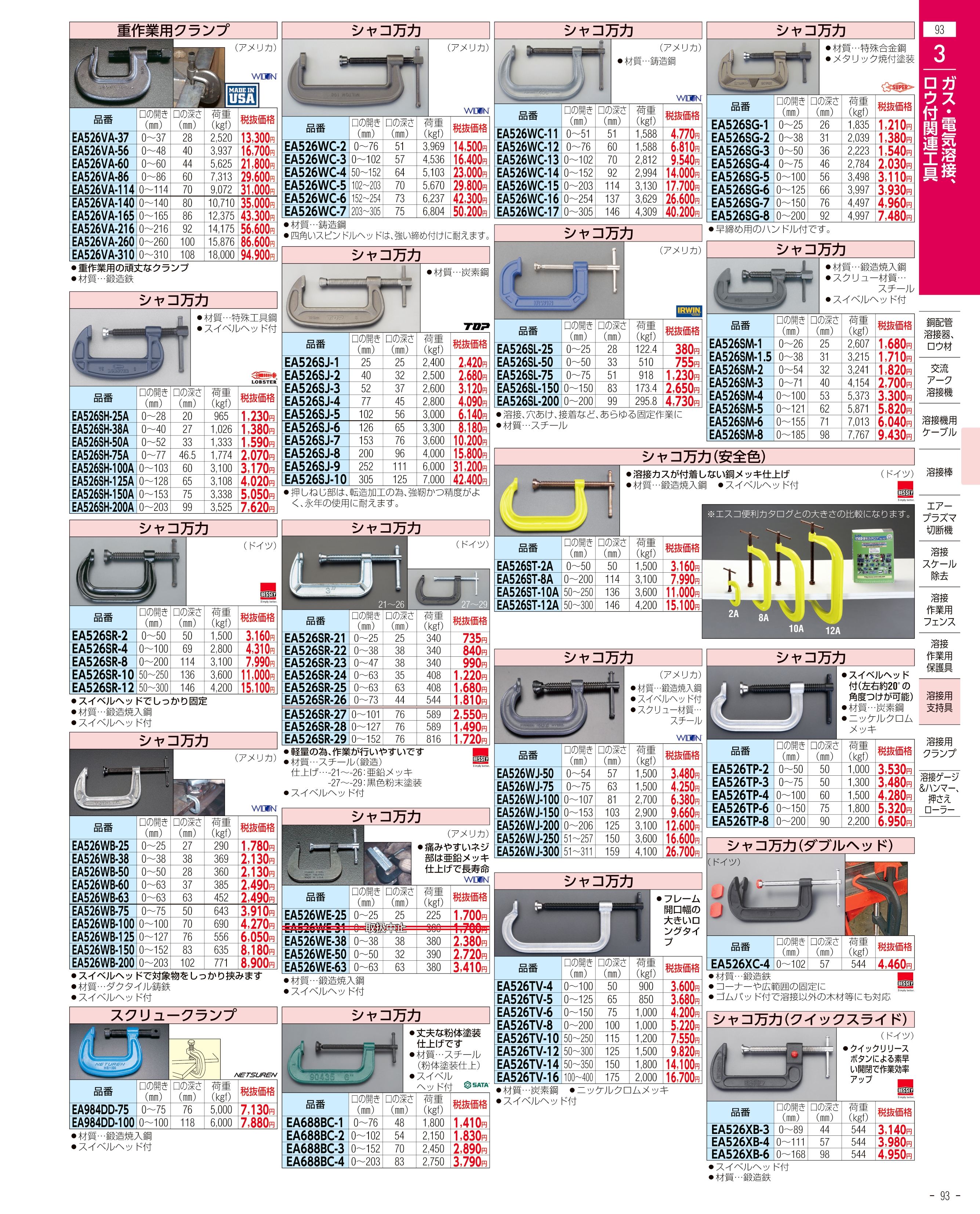 エスコ便利カタログ93ページ