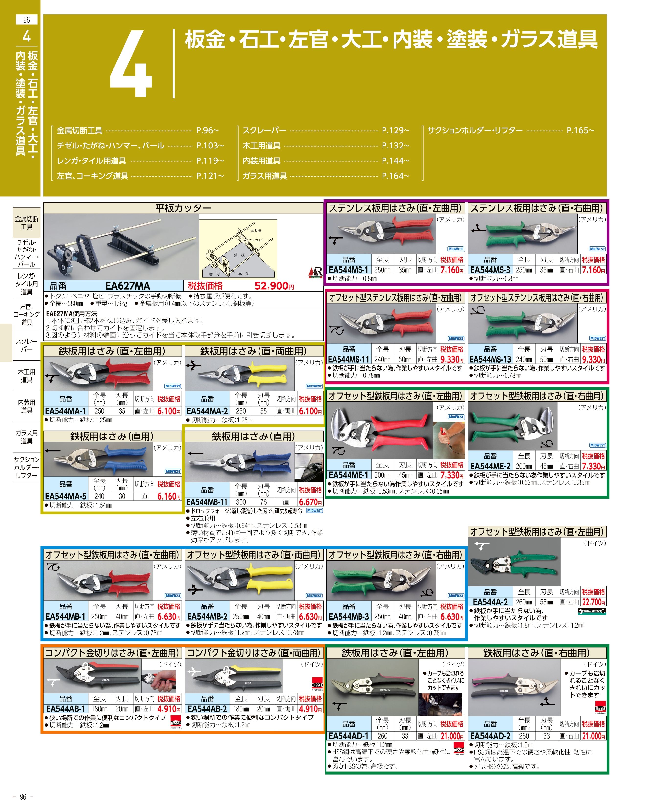 エスコ便利カタログ96ページ