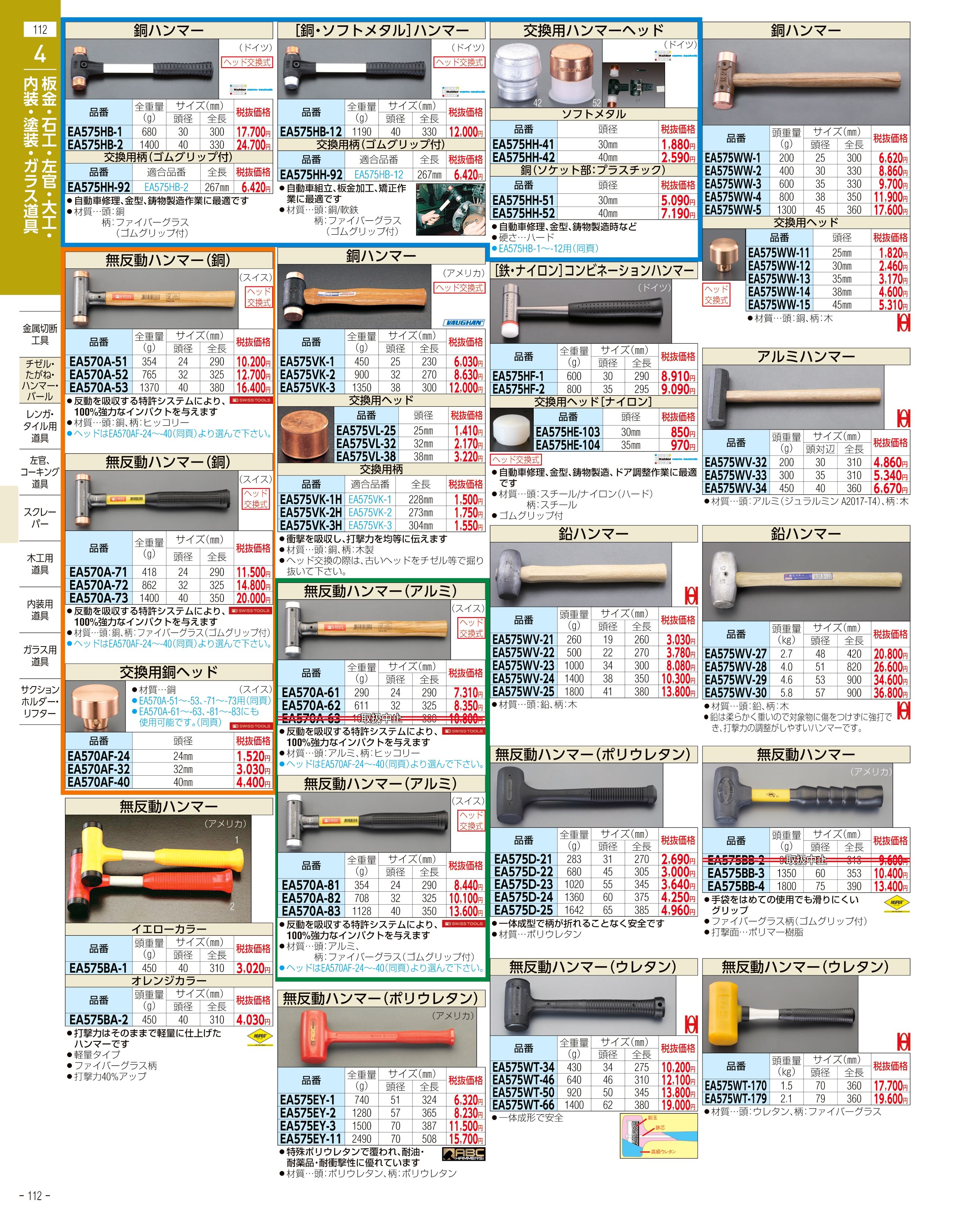 エスコ便利カタログ112ページ