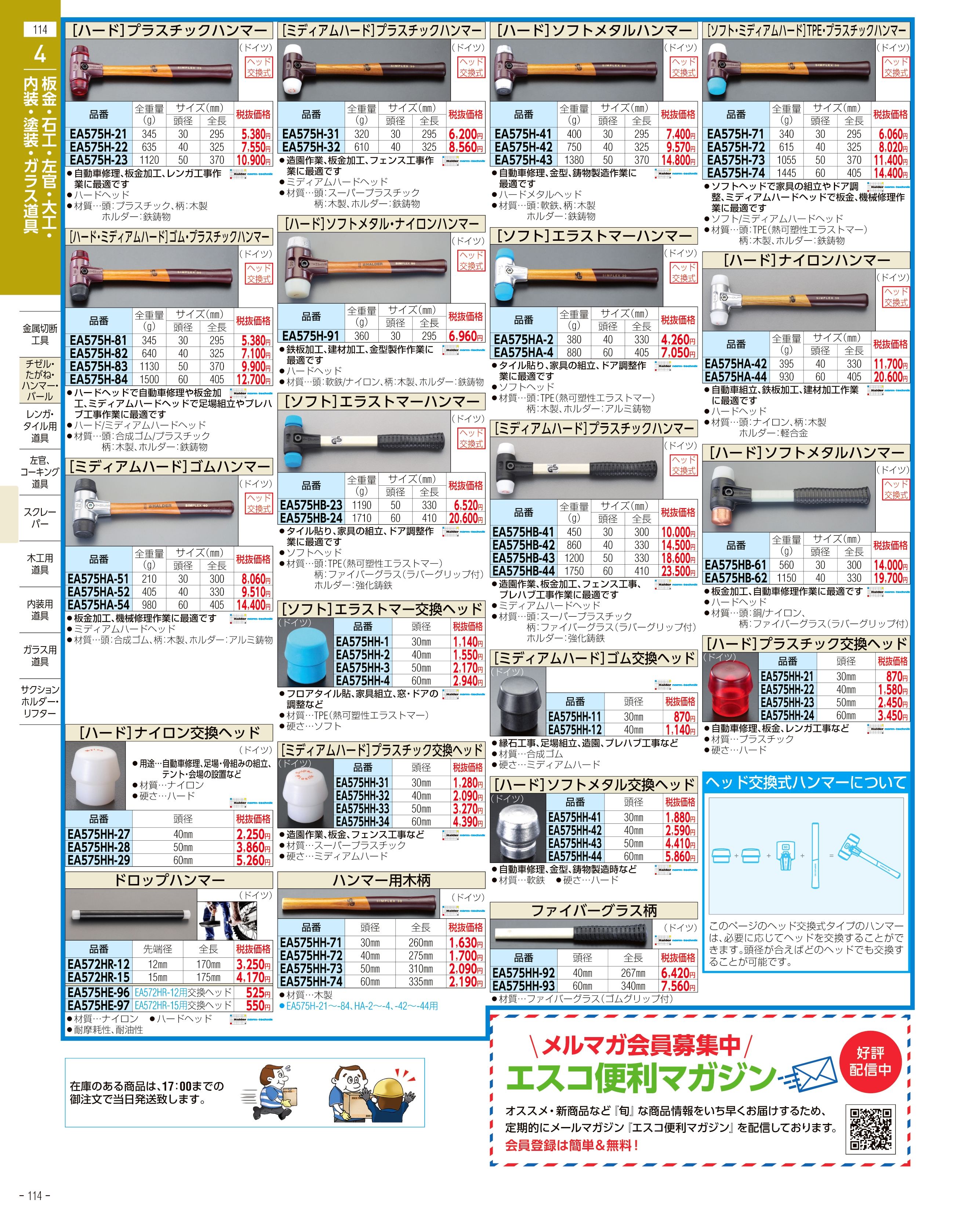 EA575HF-1｜0.6kg/30mm コンビネーションハンマーのページ -