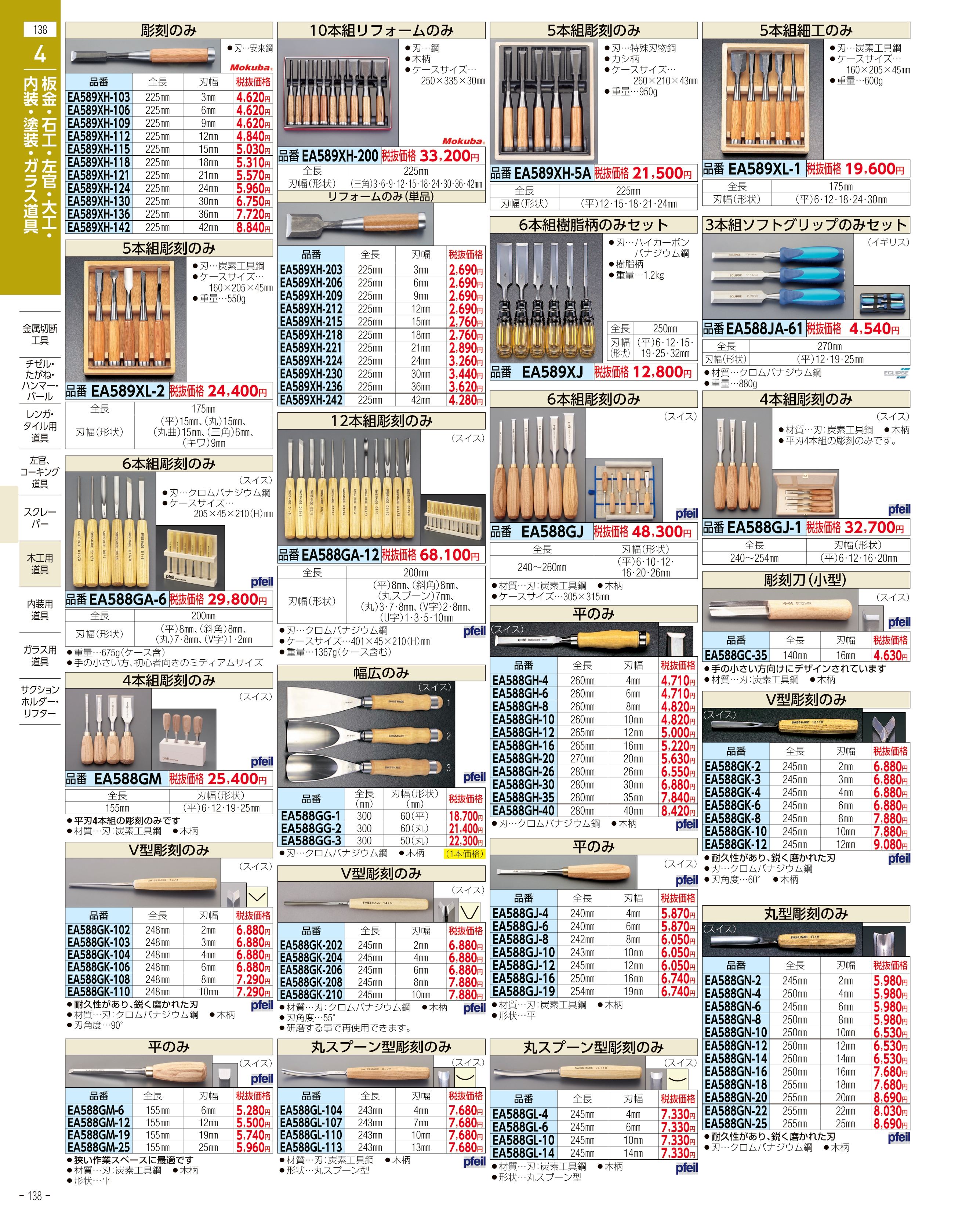 エスコ便利カタログ138ページ