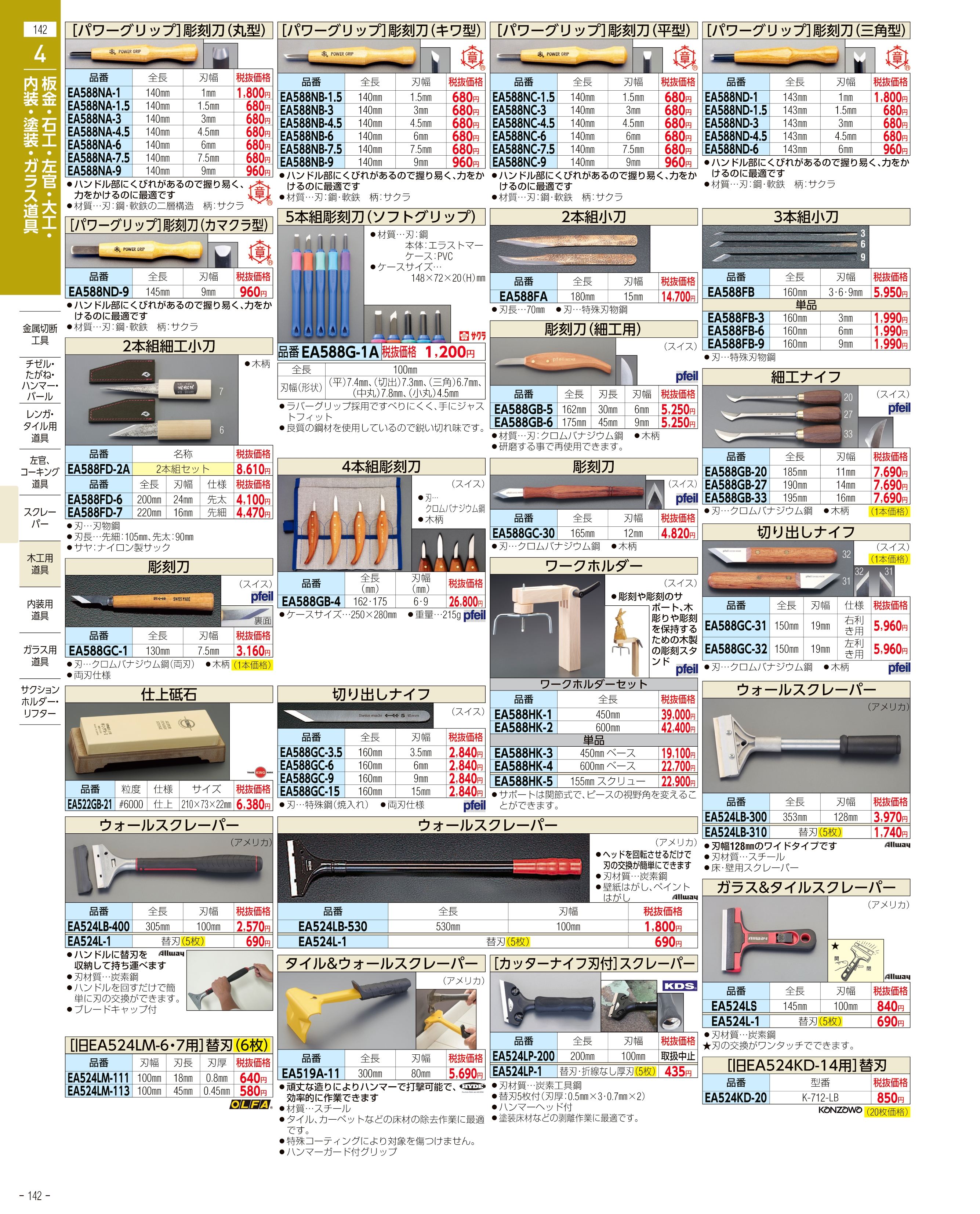 エスコ便利カタログ142ページ