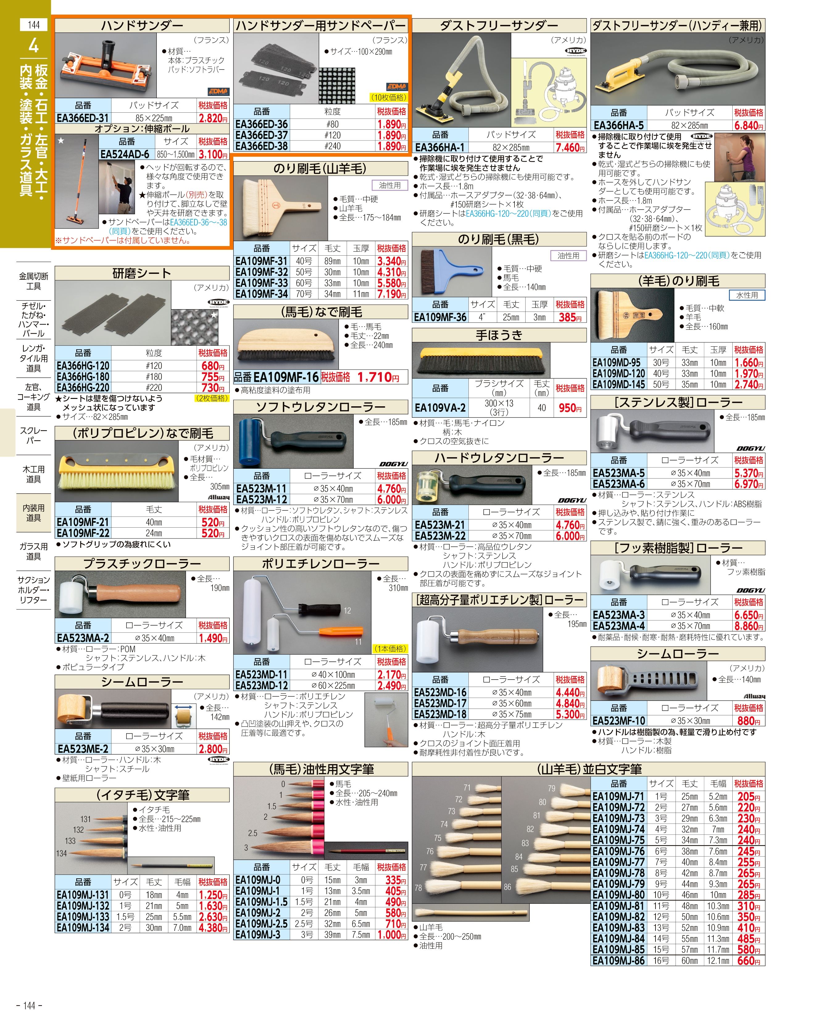 エスコ便利カタログ144ページ