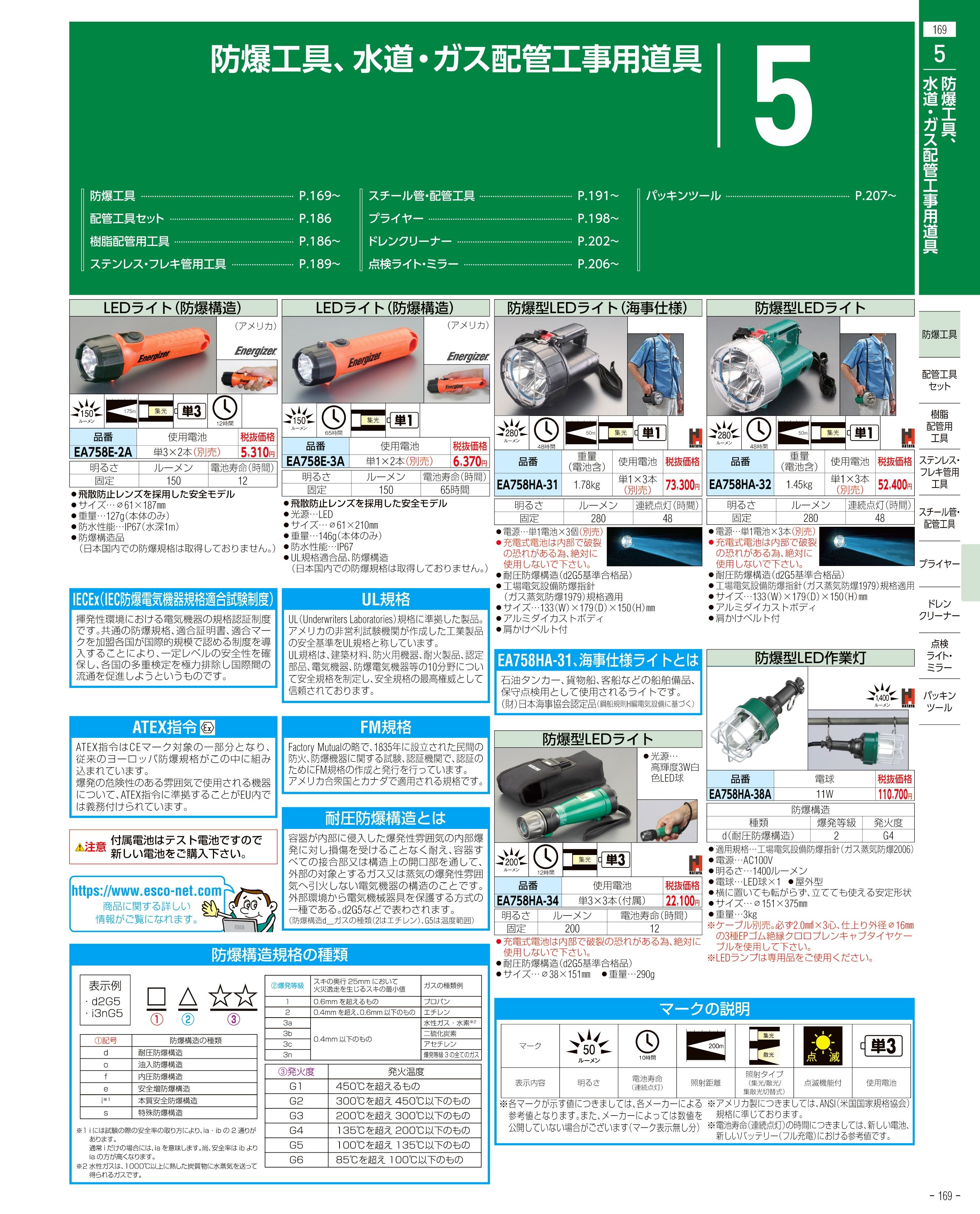 エスコ便利カタログ169ページ