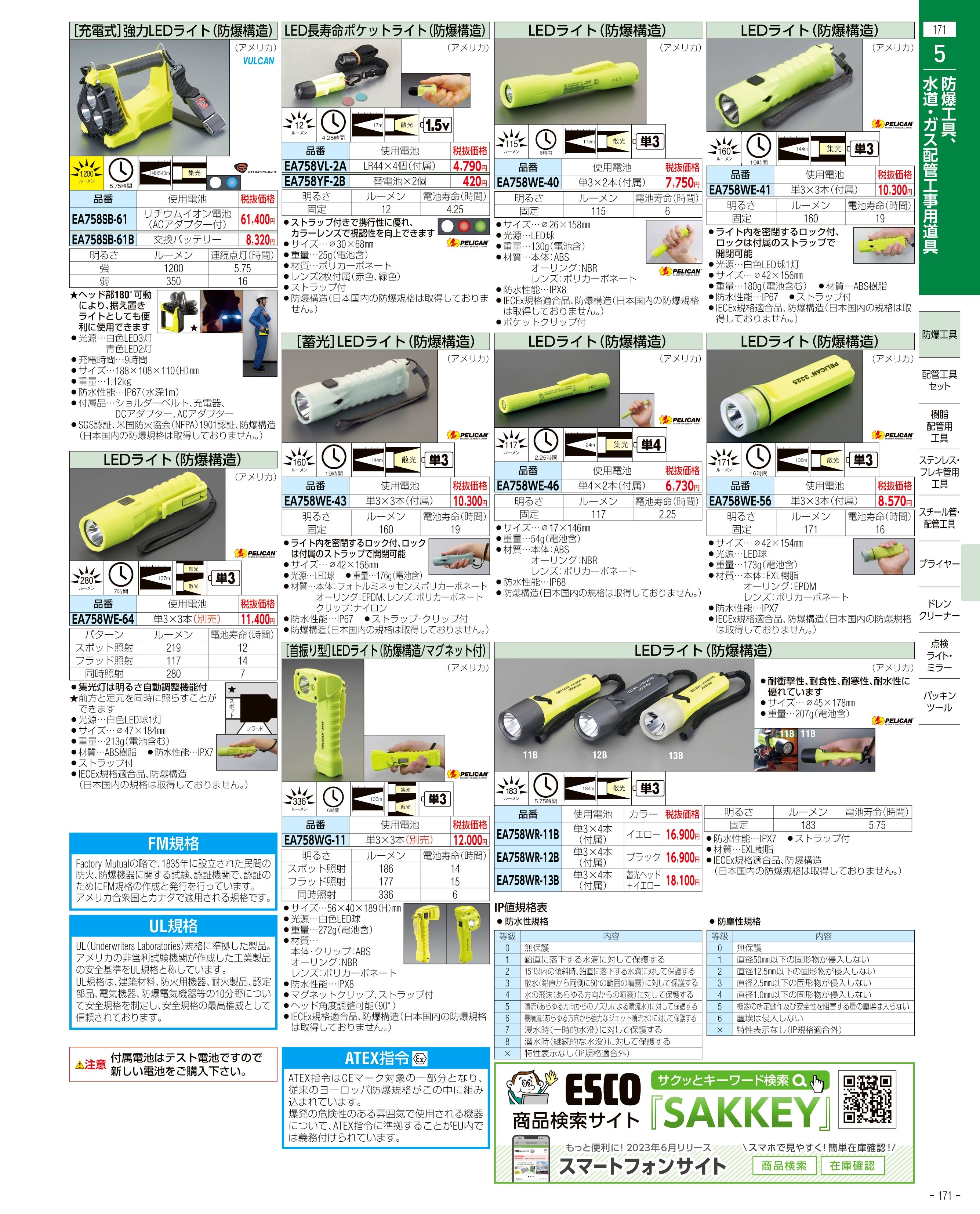 エスコ便利カタログ171ページ